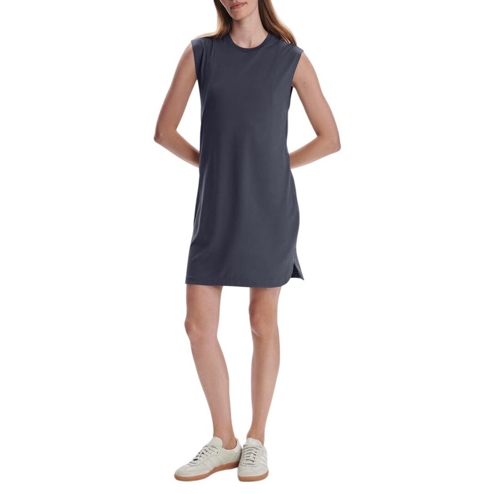 Varley Naples 31.5 Dress Ebony Gray Sleeveless Activewear Mini Dress‎ XL NWT